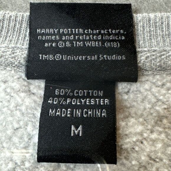 Harry Potter Ravenclaw Sweatshirt Sz Medium Gray Universal Studios Gray Fleece - Picture 8 of 10